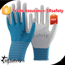 SRSAFETY 13gauge gestricktes blaues Polyester beschichtetes graues Nitril auf Handflächen-Sicherheitshandschuhen, bester Verkauf mit guter Qualität